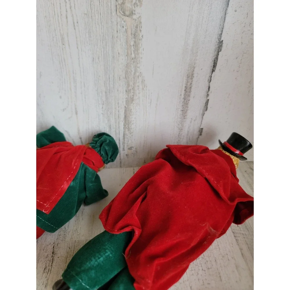 Caroler Victorian father son vintage Xmas unique home decor set figure